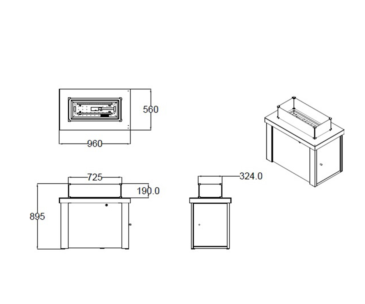 Aygaz Lhotse 960 LR Dış Mekan Isıtıcı - Lav Taşlı