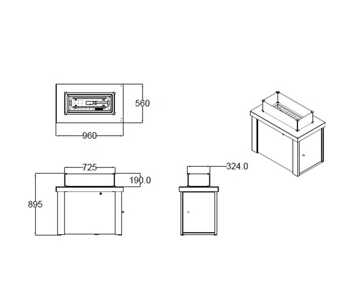 Aygaz Lhotse 960 LR Dış Mekan Isıtıcı - Lav Taşlı