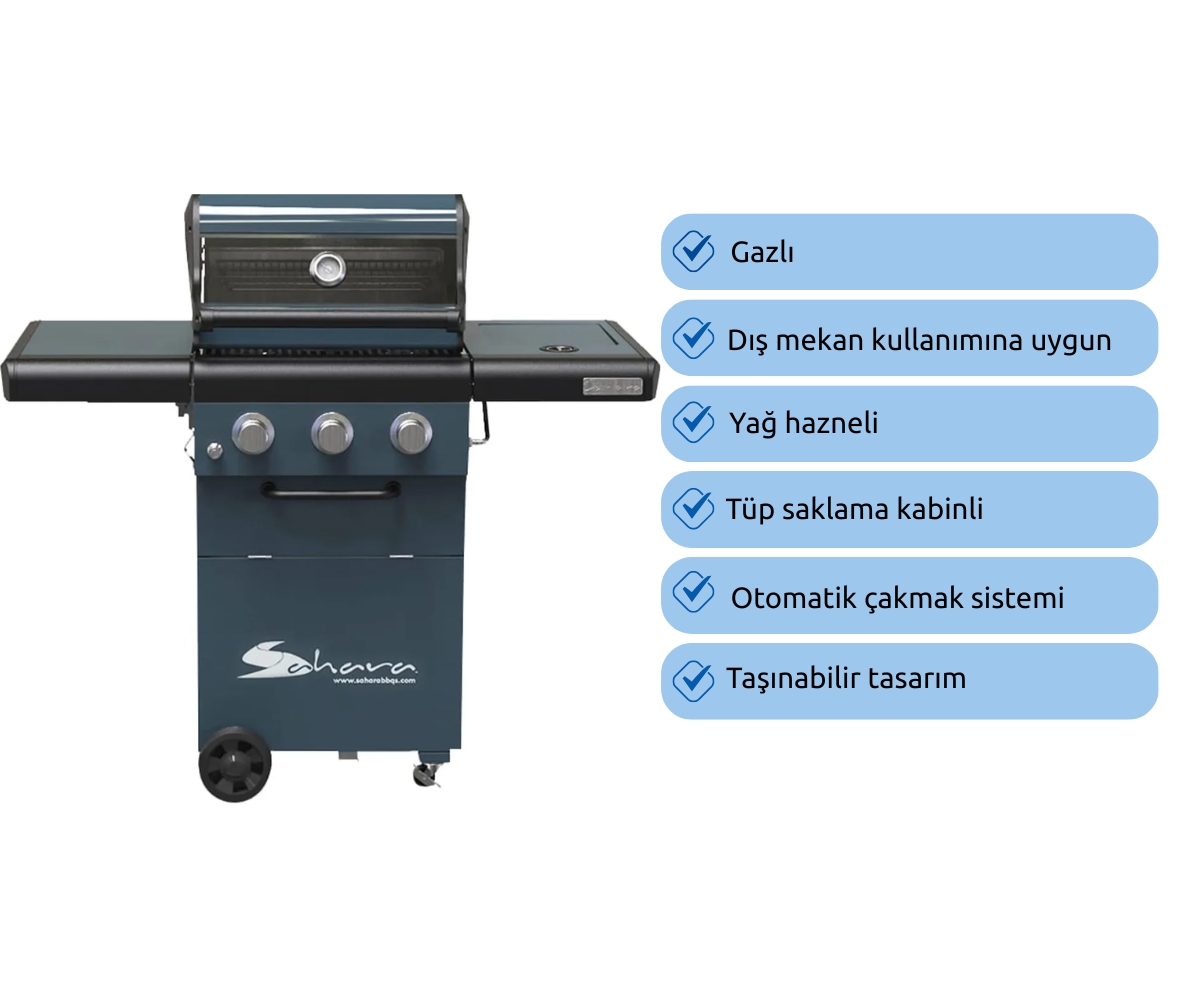 Aygaz X350 Klasik Barbekü - Gri Mavi