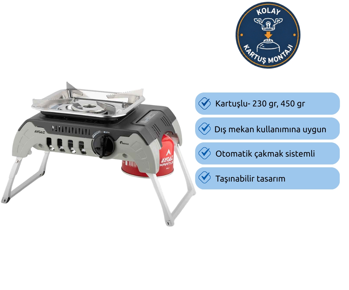 Aygaz MS-200DF Katlanabilir Kartuşlu Kamp Ocağı