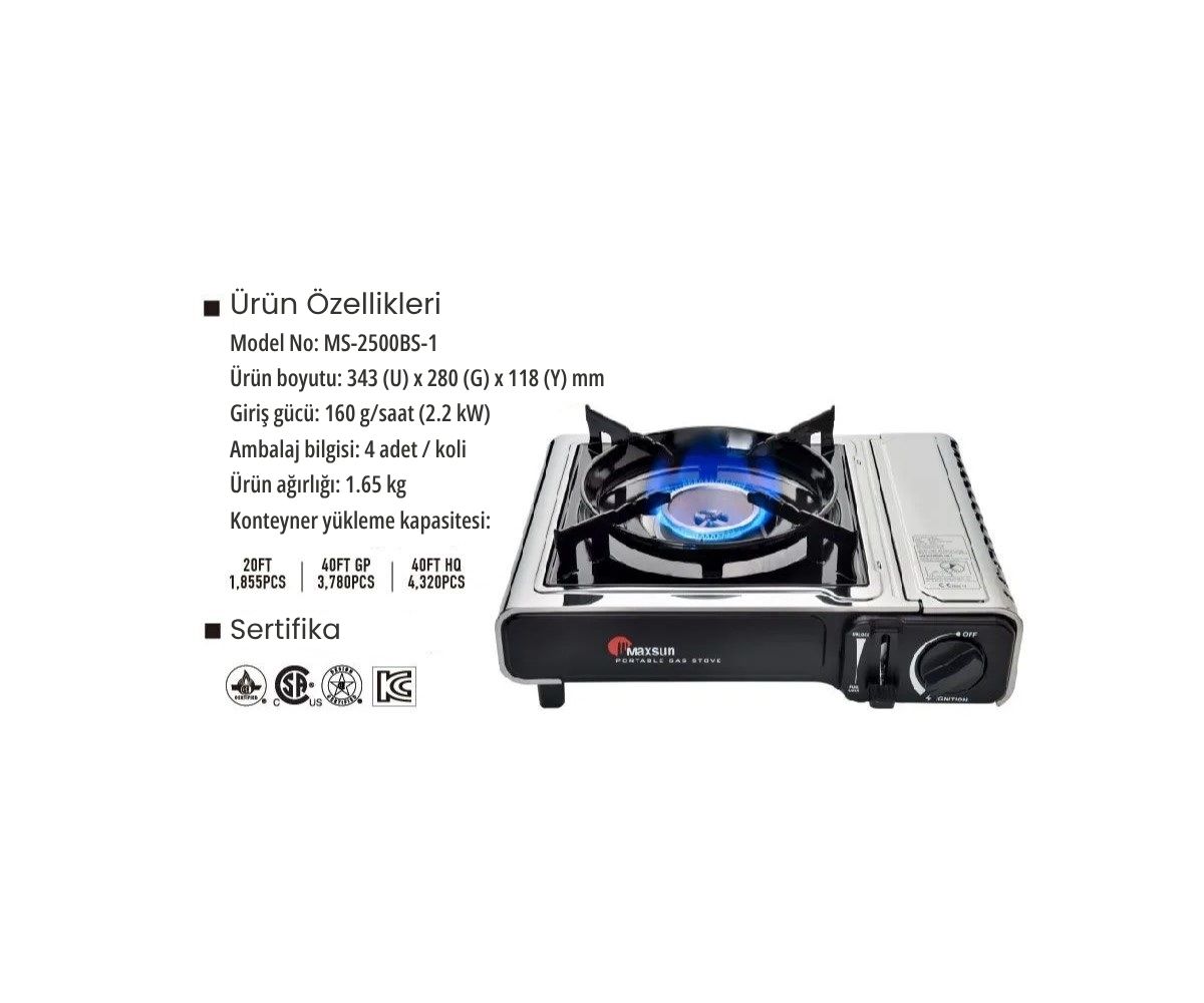 Aygaz MS-2500BS-1 FSD Kamp Tipi Kartuşlu Ocak