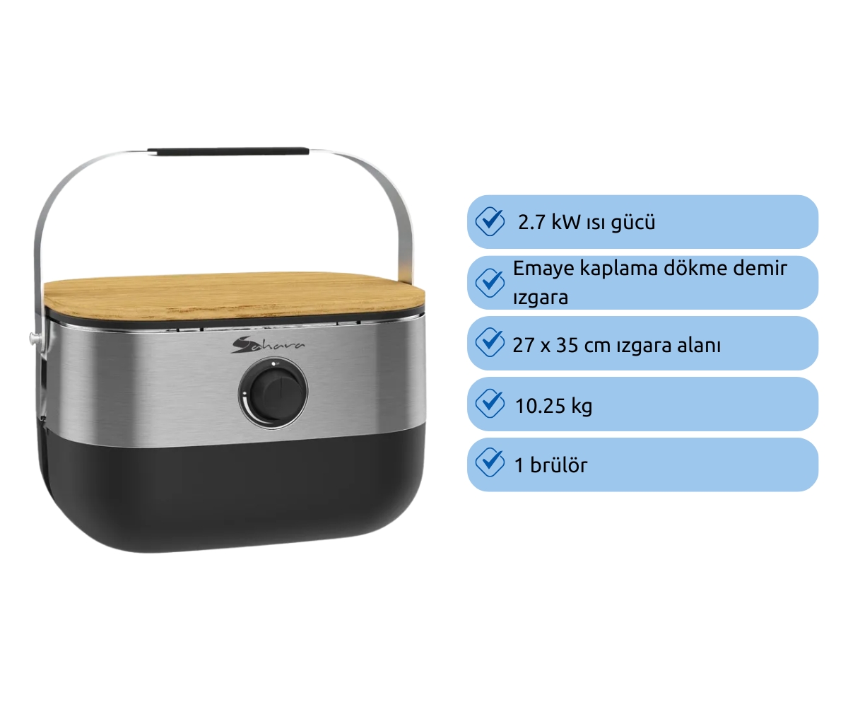 Aygaz Portatif Mini Barbekü - Metalik
