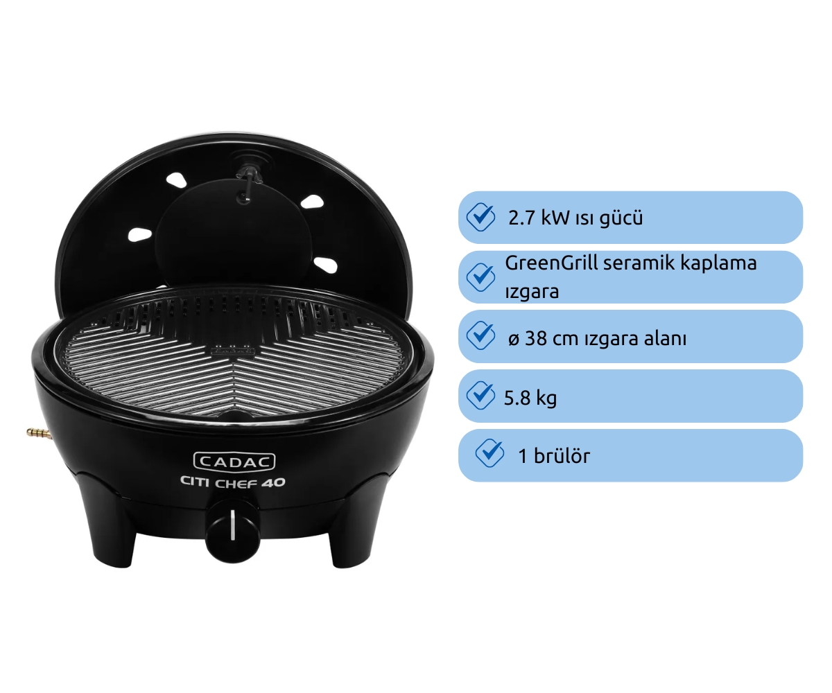 Cadac Citi Chef 40 Barbekü – Siyah 