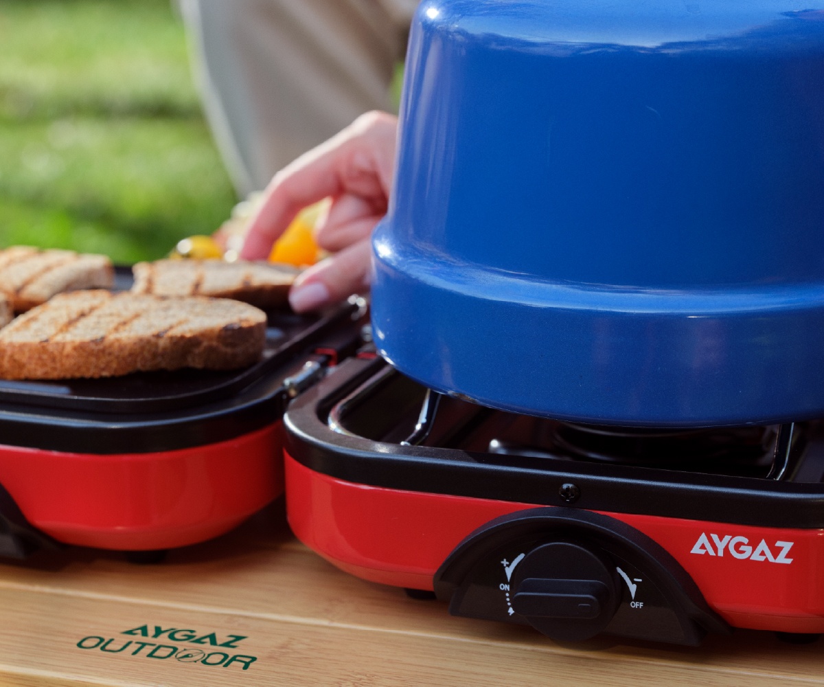 Çift Gözlü Katlanabilir Kartuşlu Kamp Ocağı