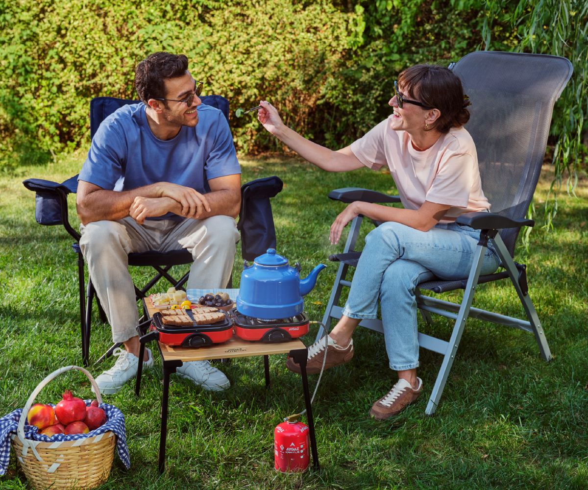 Çift Gözlü Katlanabilir Kartuşlu Kamp Ocağı