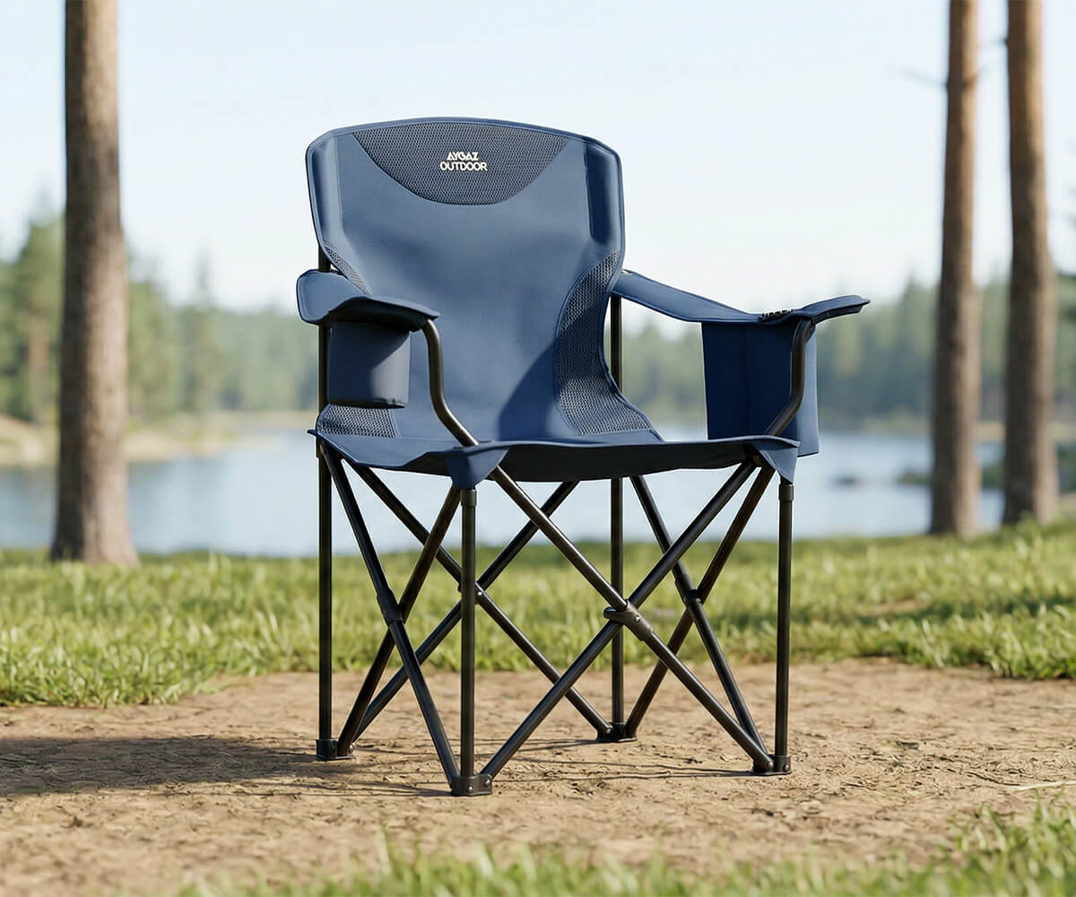 ÇELİK KATLANIR KAMP SANDALYESİ XXL KING SIZE – Lacivert ÜRÜN KODU: 408638