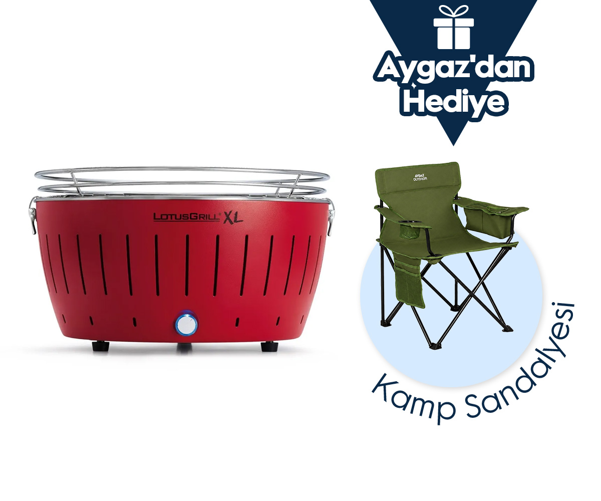 Lotusgrill Xl Dumansız Kömürlü Mangal - Kırmızı | Aygaz