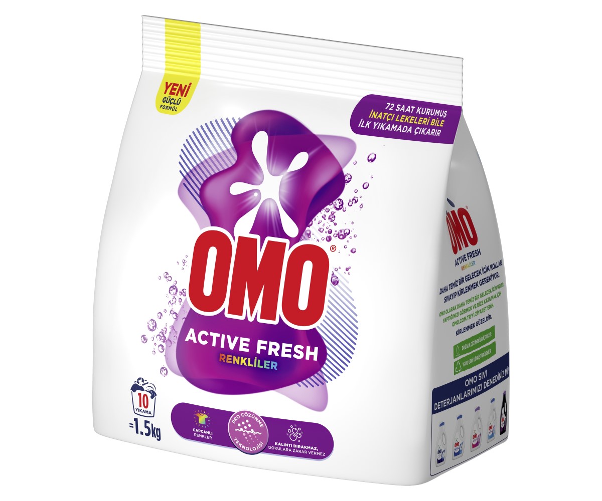 Omo Active Fresh Toz Çamaşır Deterjanı Renkliler 1.5 kg