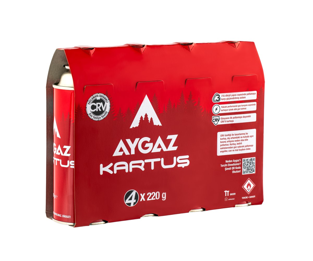 Aygaz Kartuş CRV Bayonet/Supaplı 220gr 4'lü Paket