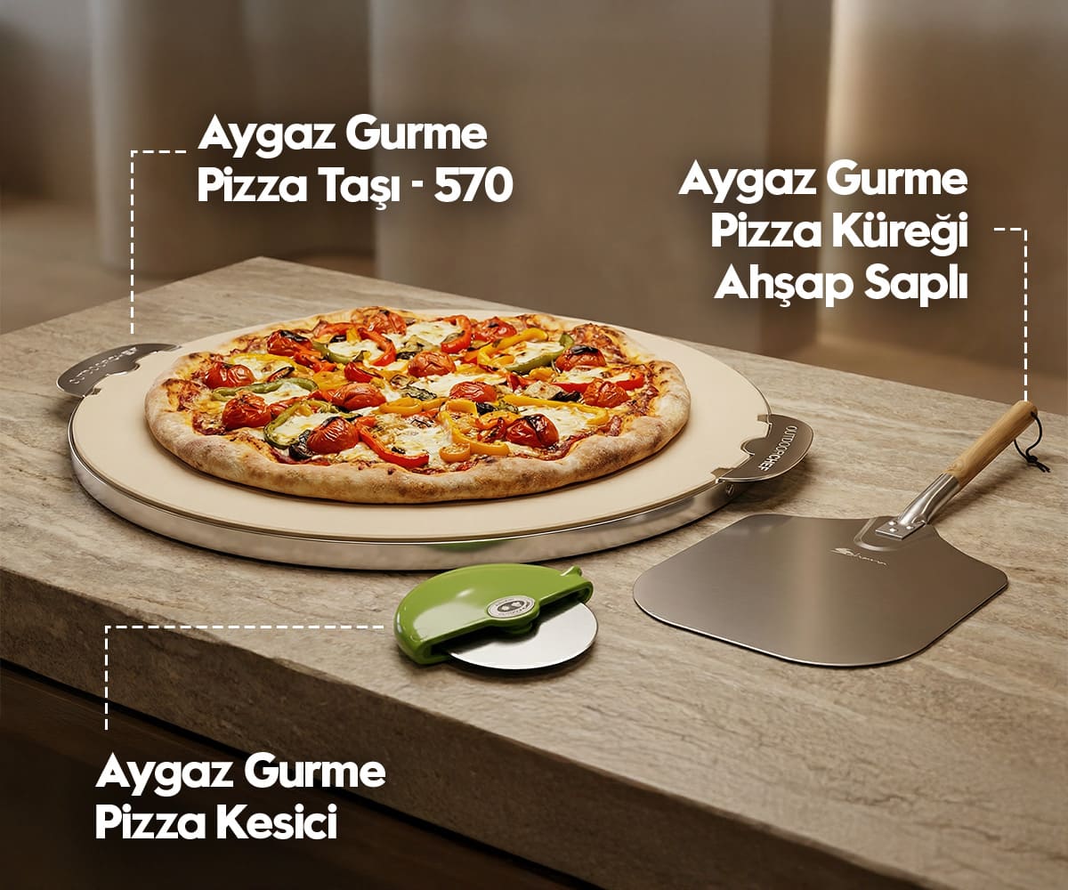 Aygaz Gurme Pizza Taşı, Kesici ve Kürek Seti 