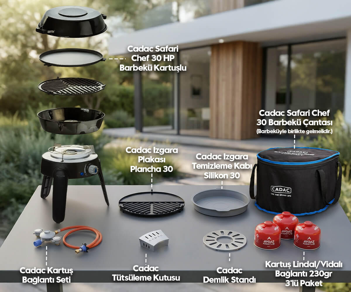 Cadac Safari Chef Kartuşlu Barbekü Seti ||