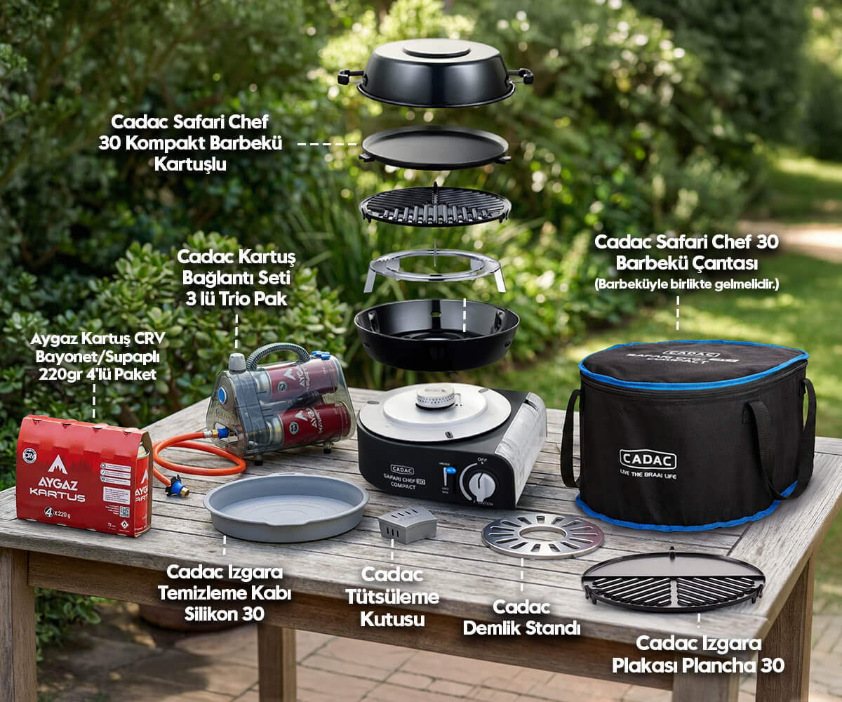 Cadac Safari Chef Kompakt Barbekü Seti ||