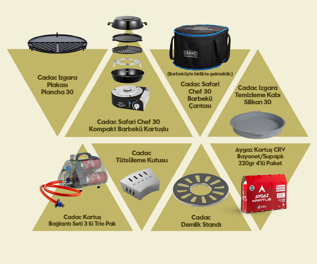 Cadac Safari Chef Kompakt Barbekü Seti ||