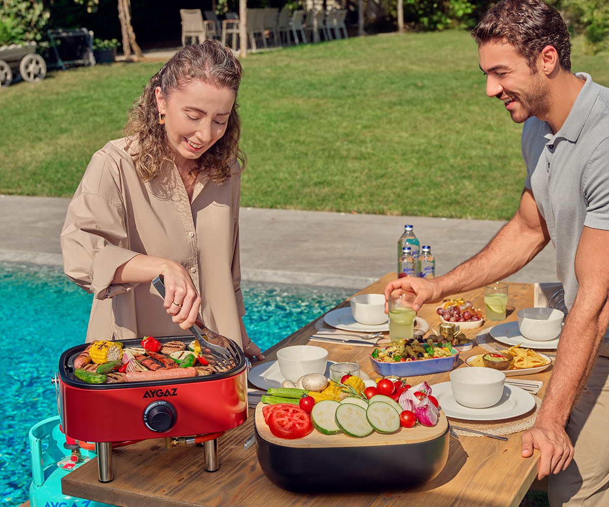 Aygaz Portatif Mini Barbekü - Kırmızı