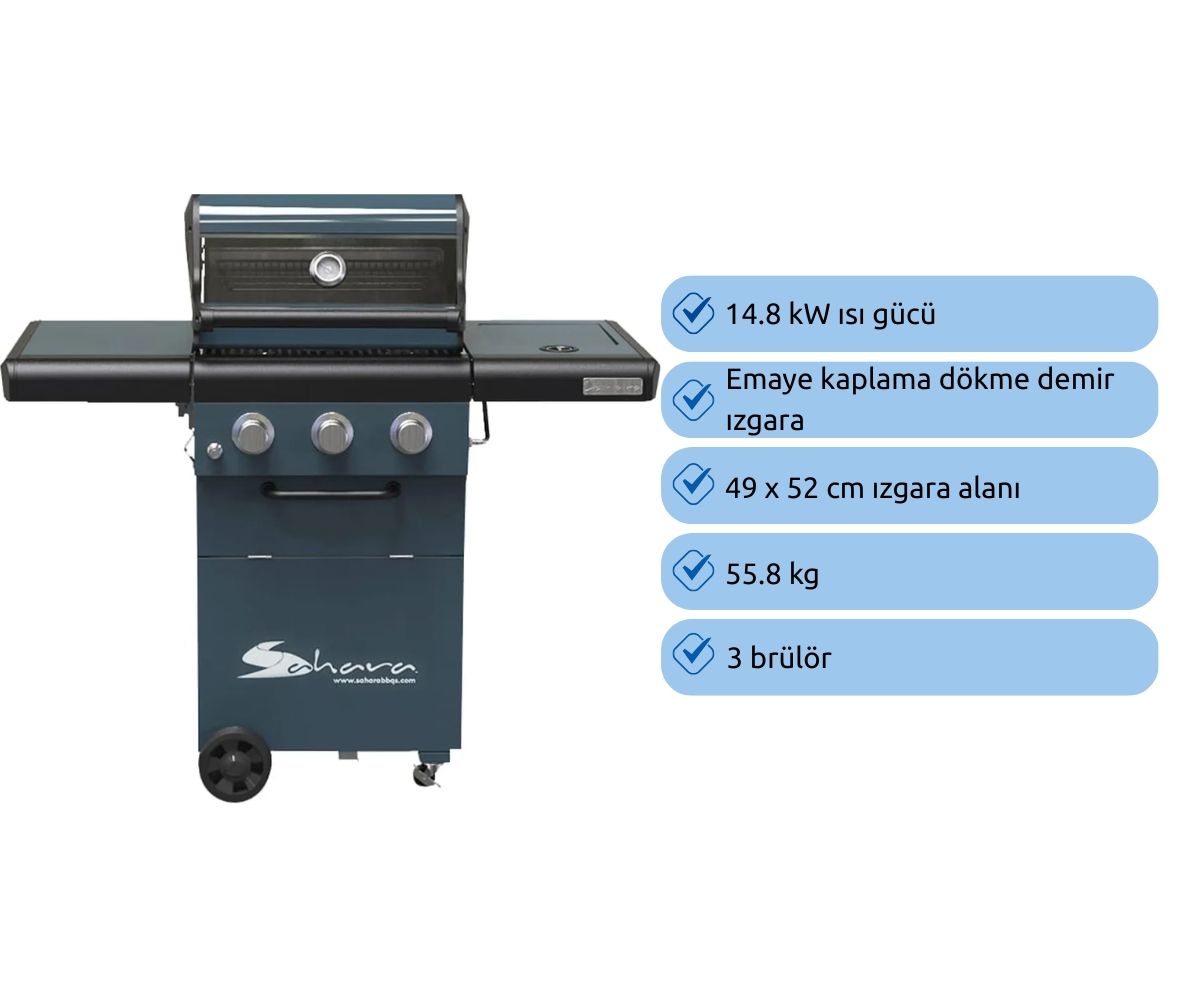 Aygaz X350 Klasik Barbekü - Gri Mavi