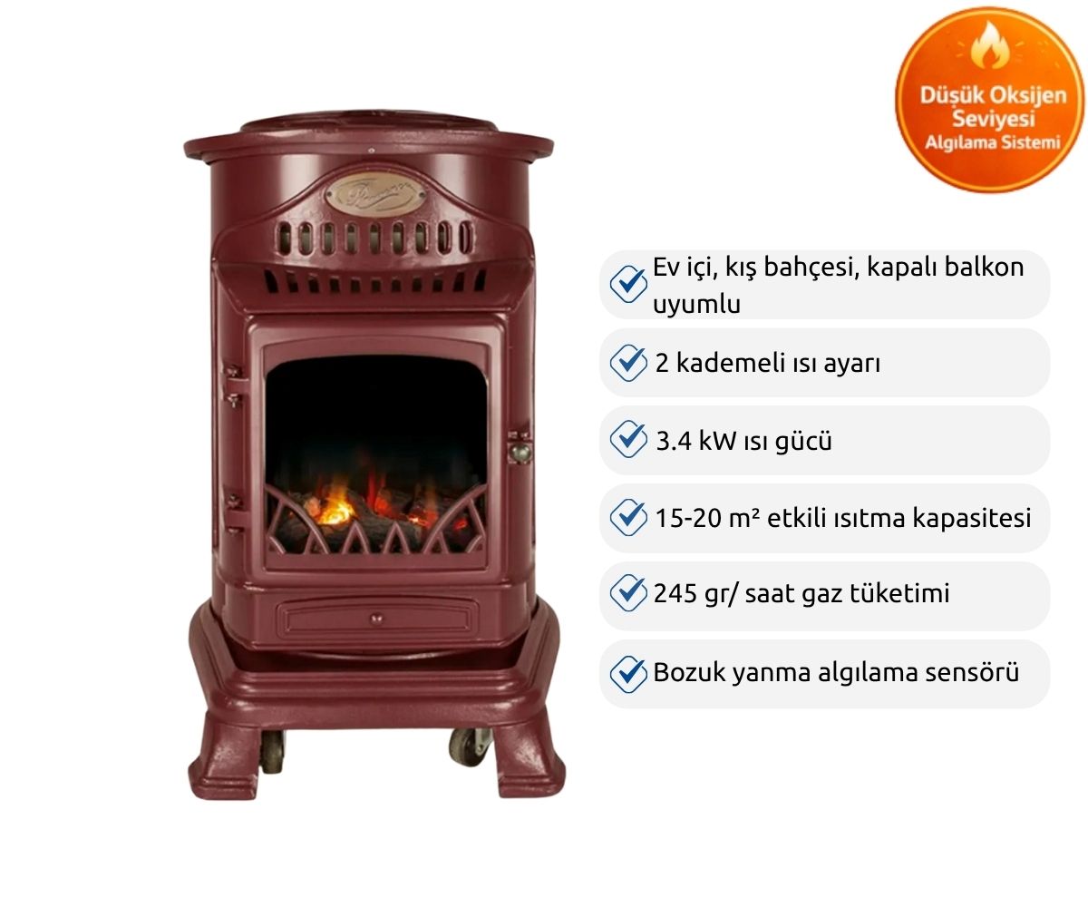 Aygaz Provence İç Mekan Isıtıcı - Bordo
