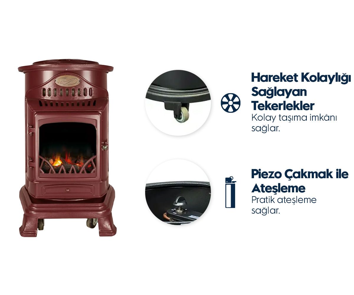 Aygaz Provence İç Mekan Isıtıcı - Bordo