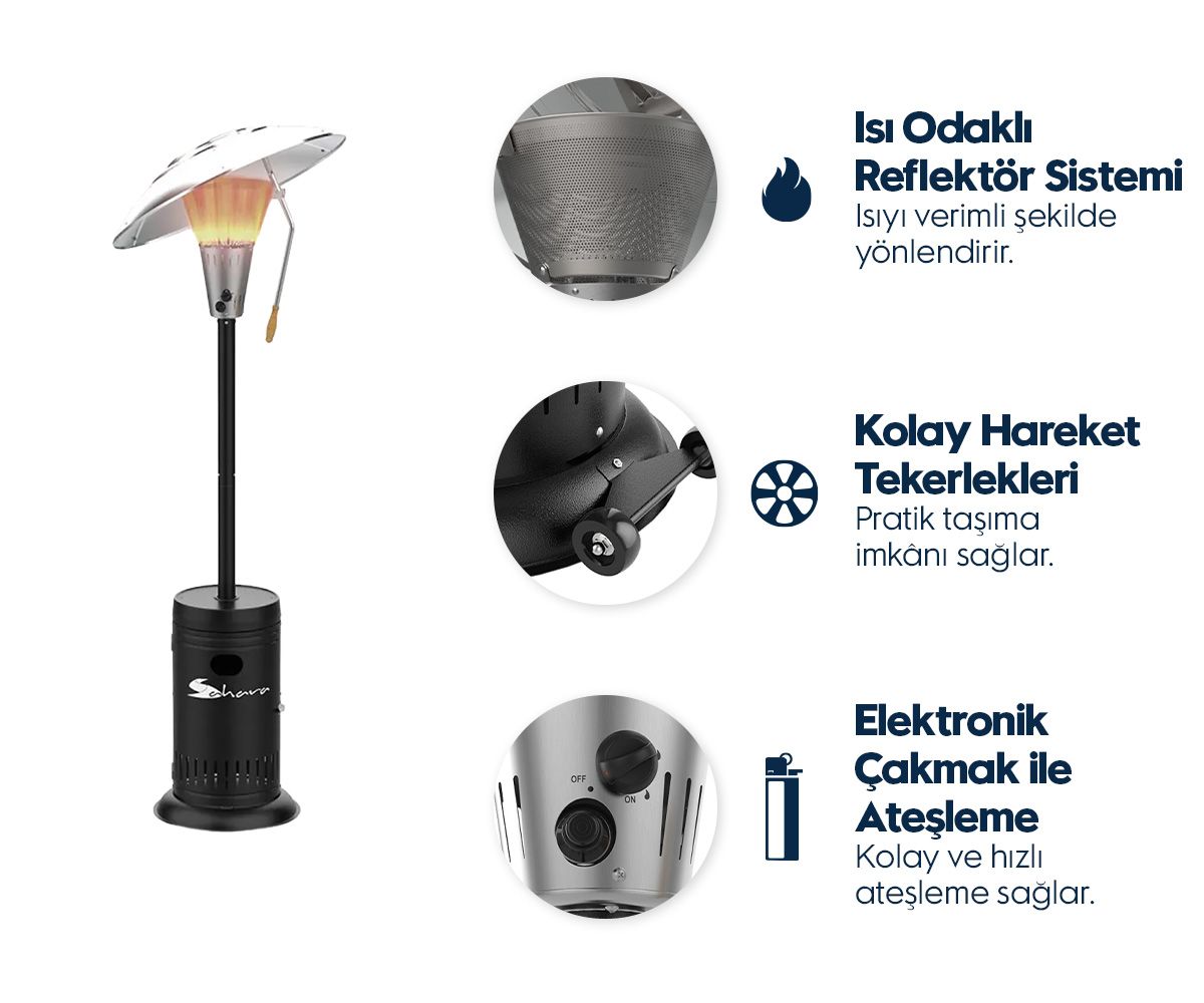 Aygaz Isı Odağı Dış Mekan Isıtıcı - Siyah