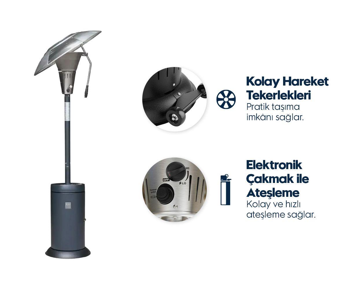 Aygaz Isı Odağı Dış Mekan Isıtıcı - X13 - Mavi