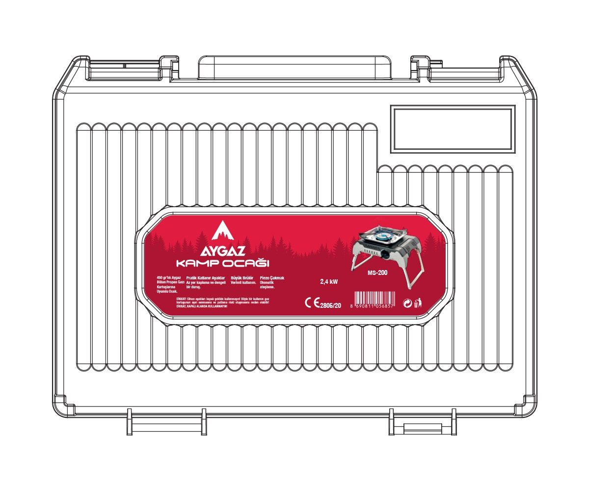 Aygaz MS-200DF Katlanabilir Kartuşlu Kamp Ocağı
