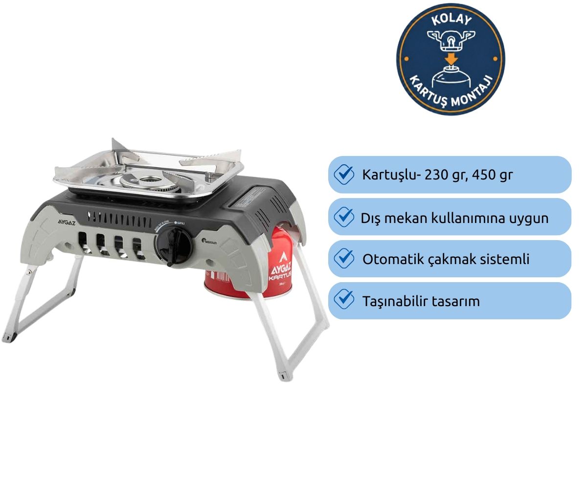 Aygaz MS-200DF Katlanabilir Kartuşlu Kamp Ocağı