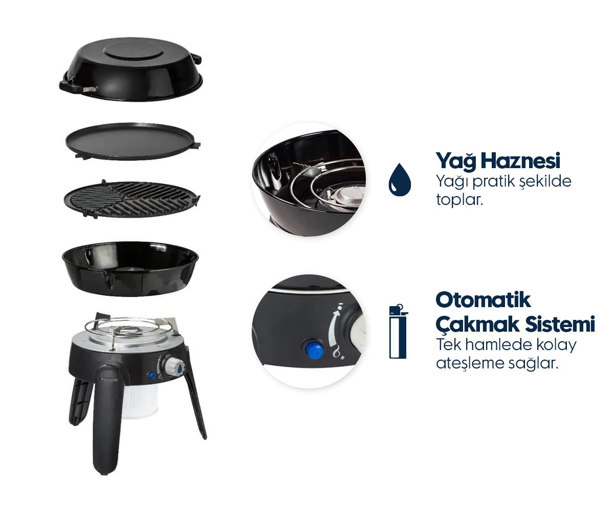 Cadac Safari Chef 30 HP Barbekü, Kartuşlu