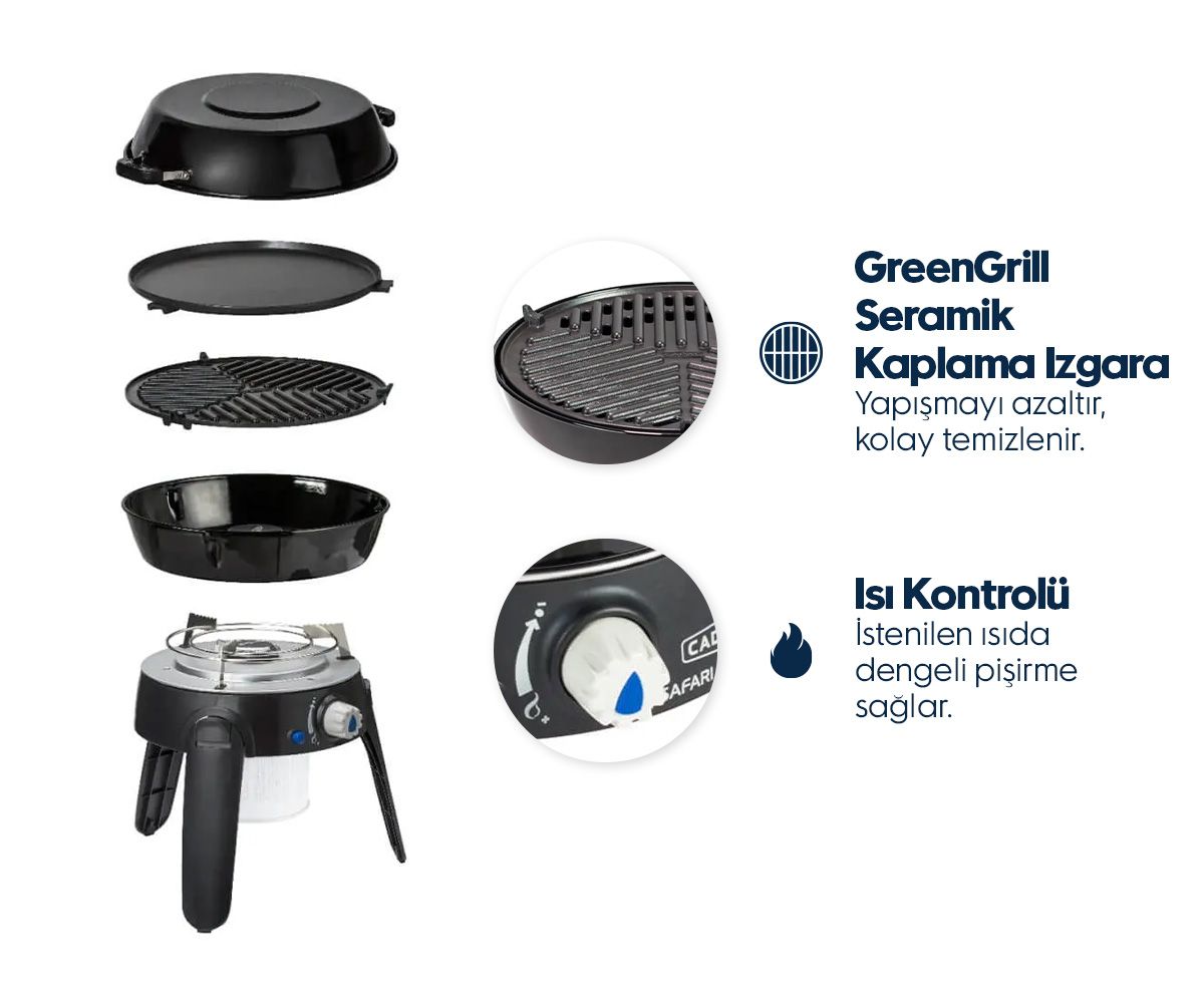 Cadac Safari Chef 30 HP Barbekü, Kartuşlu