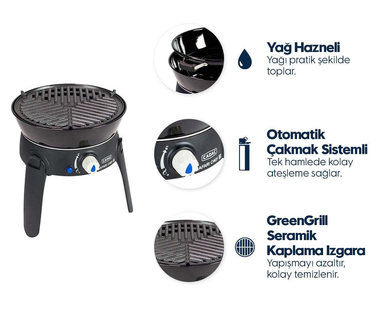 Cadac Safari Chef 30 LP Barbekü, Tüplü