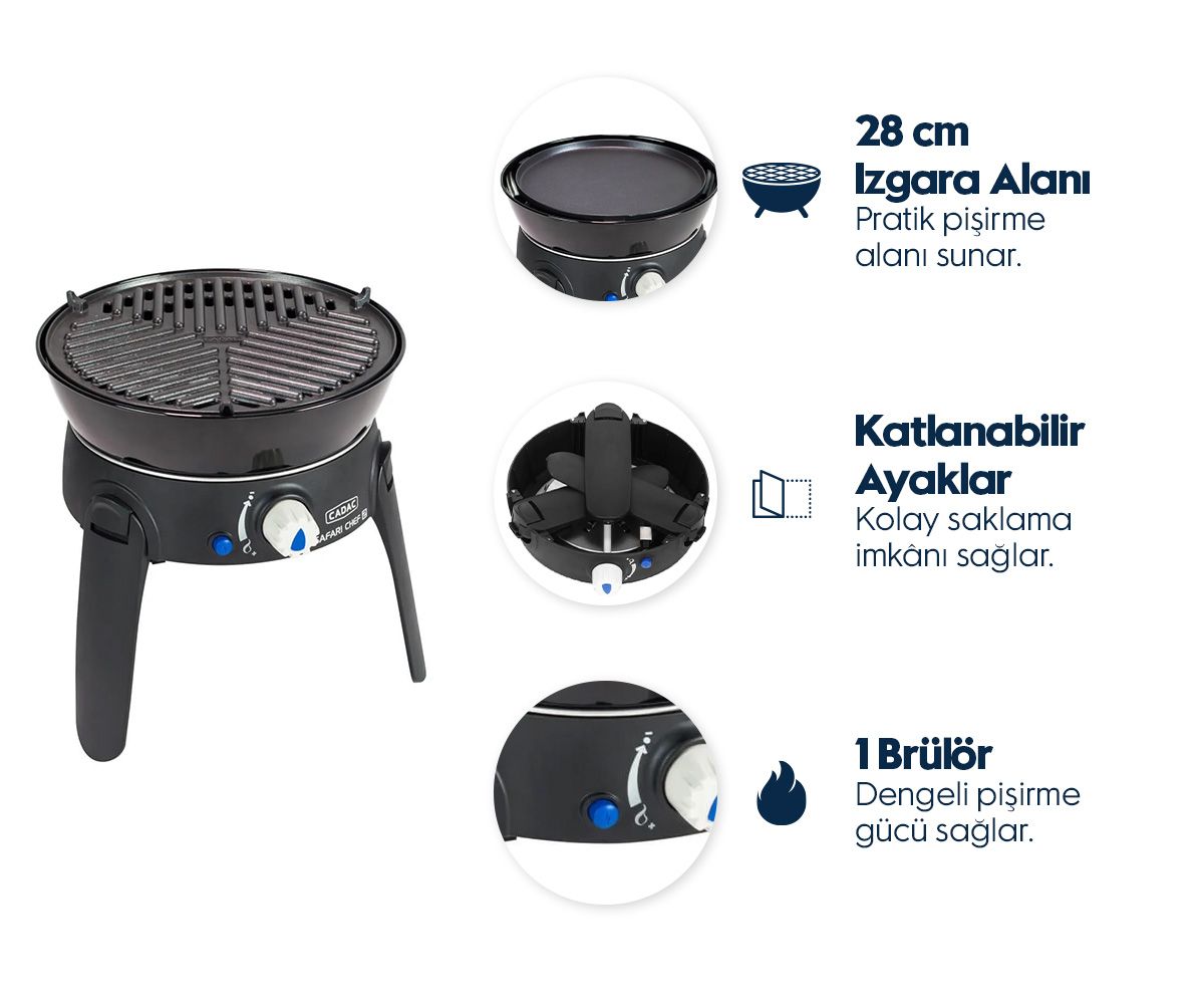 Cadac Safari Chef 30 LP Barbekü, Tüplü