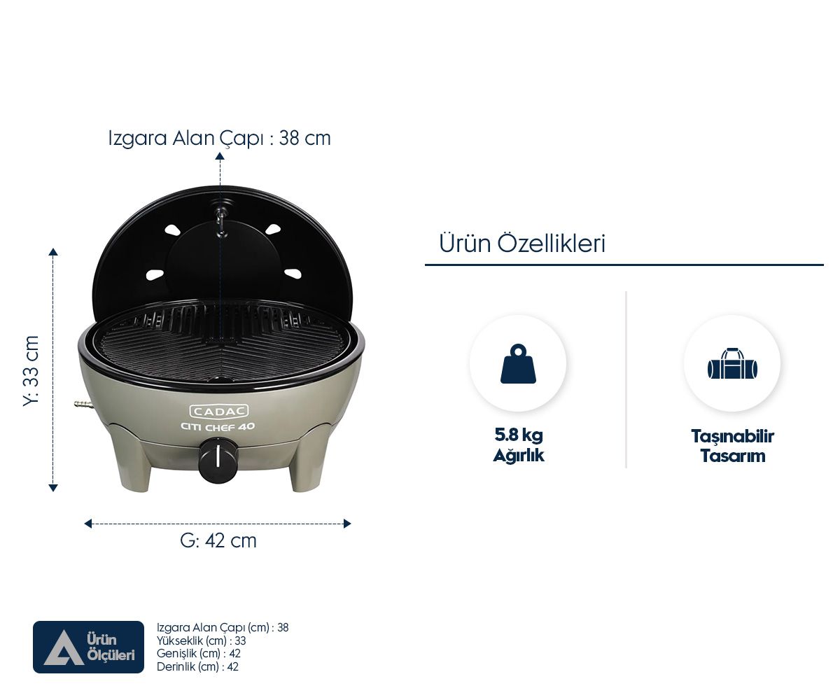 Cadac Citi Chef 40 Barbekü - Yeşil