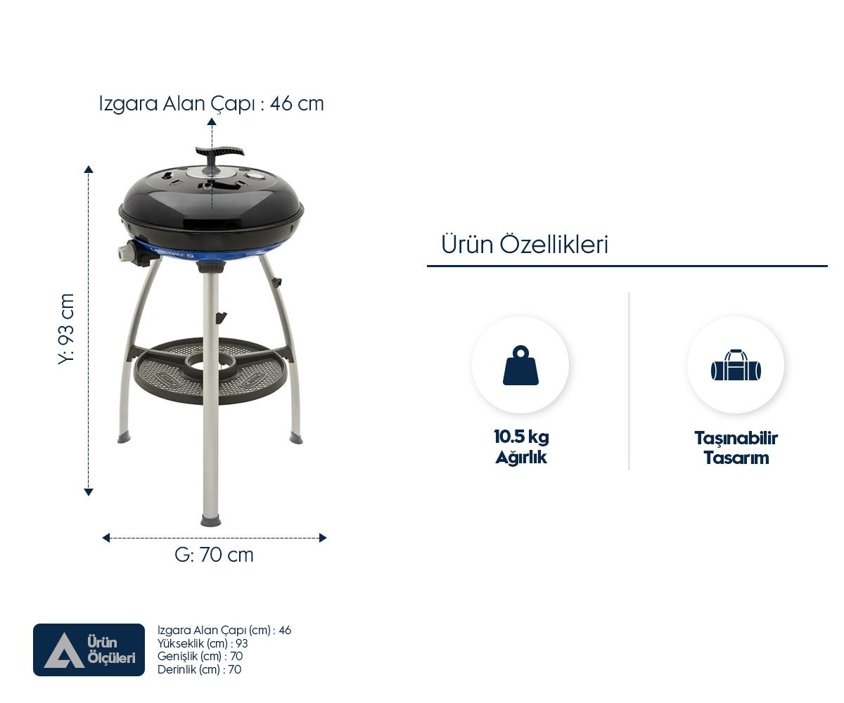 Cadac Carri Chef 50 Barbekü - Alüminyum Ayaklı