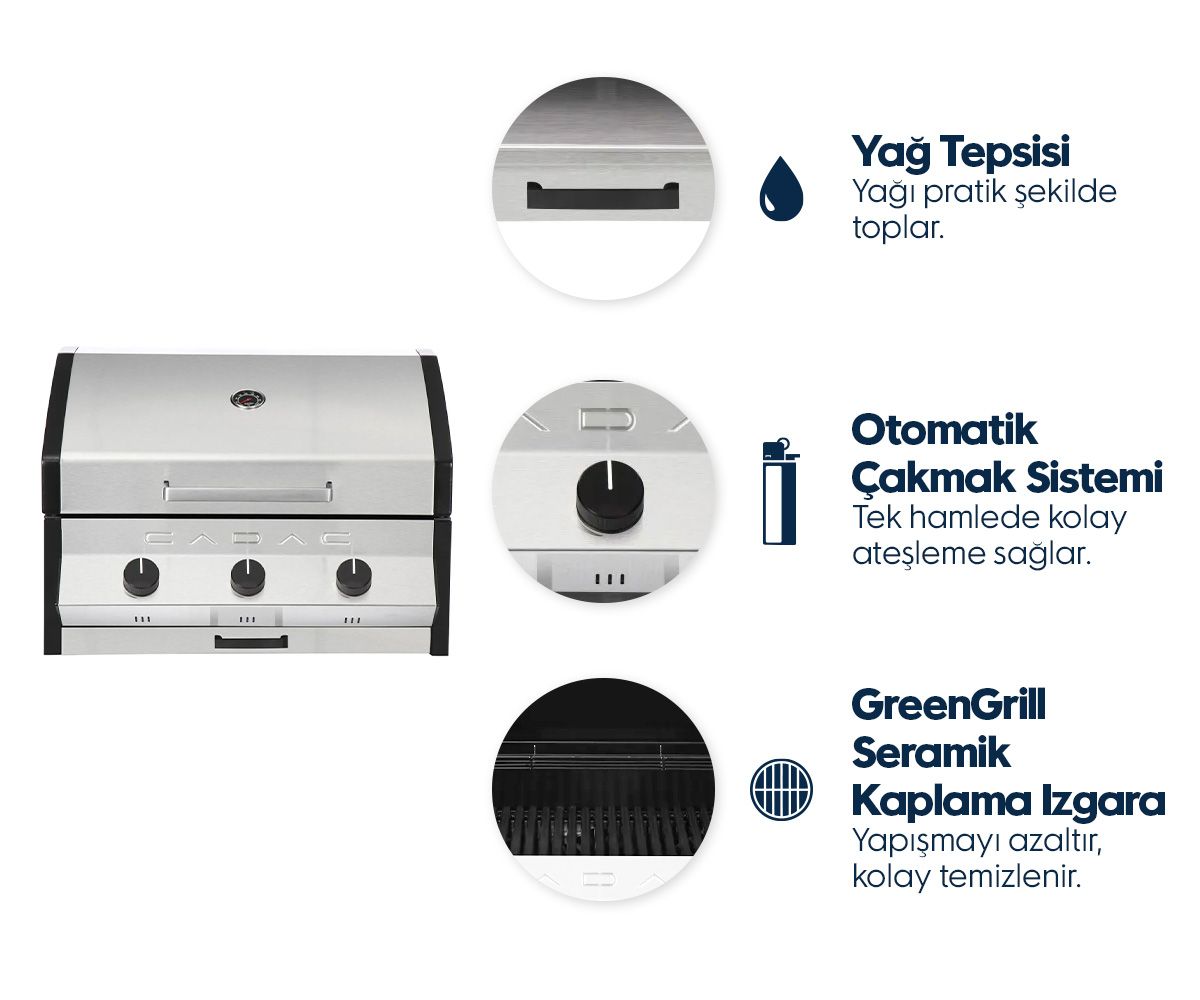 Cadac Meridian 3B Ankastre Gazlı Barbekü