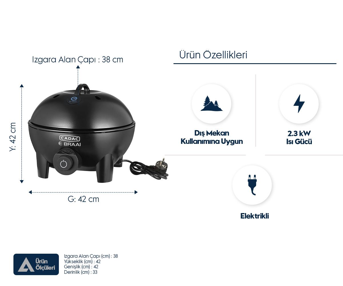 Cadac Ebraai 40 Elektrikli Barbekü