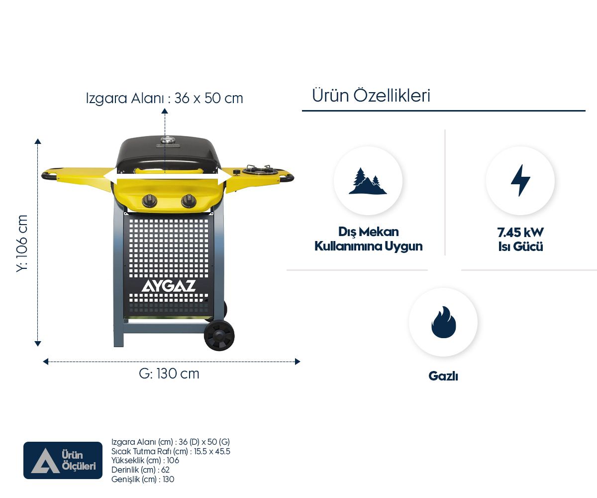 Aygaz X150 Klasik Barbekü - Sarı