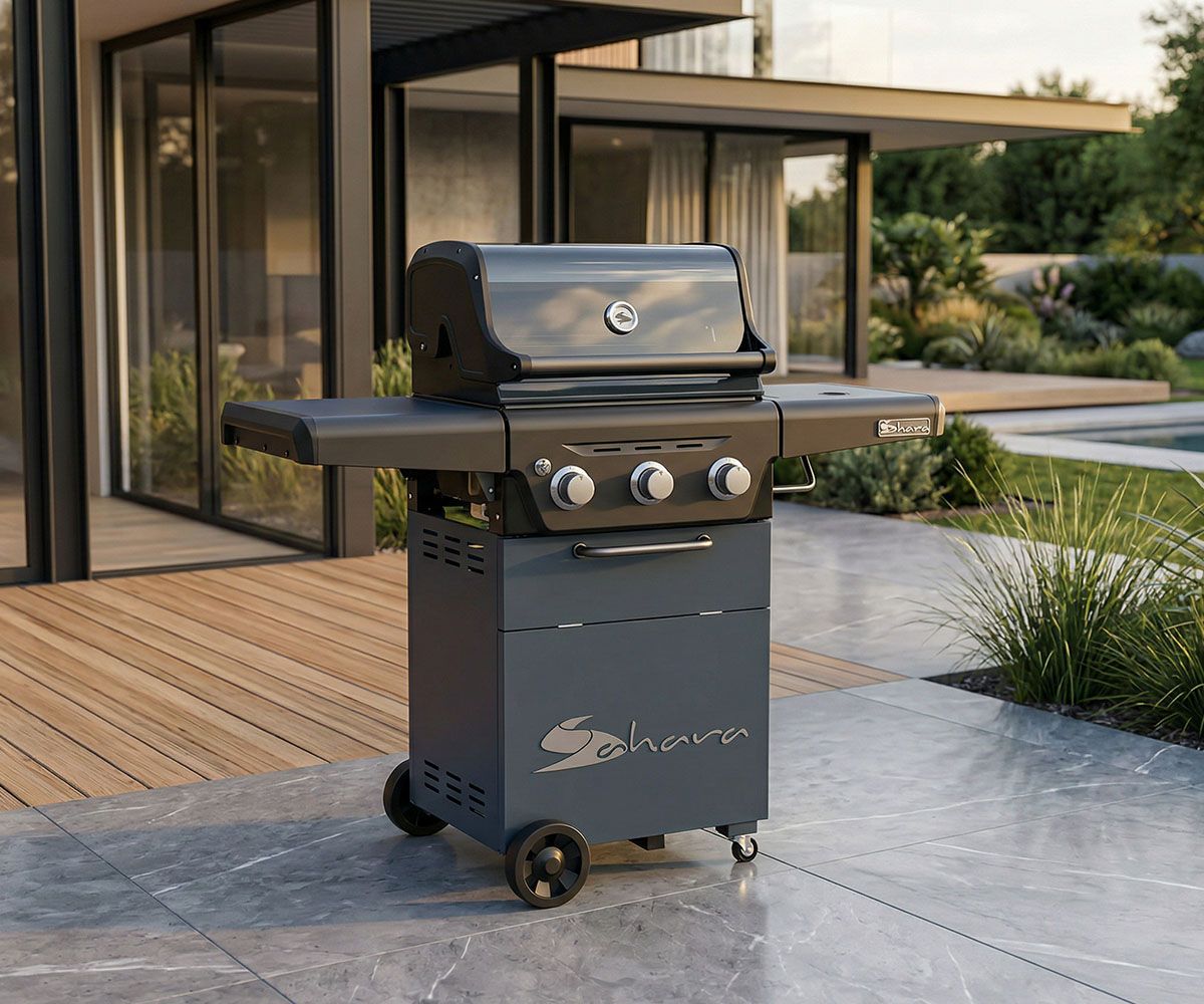 Aygaz X350 Klasik Barbekü - Gri Mavi - LED Işıklı Düğmeli