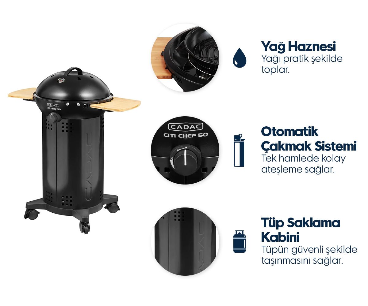 Cadac Citi Chef 50 Barbekü - Siyah