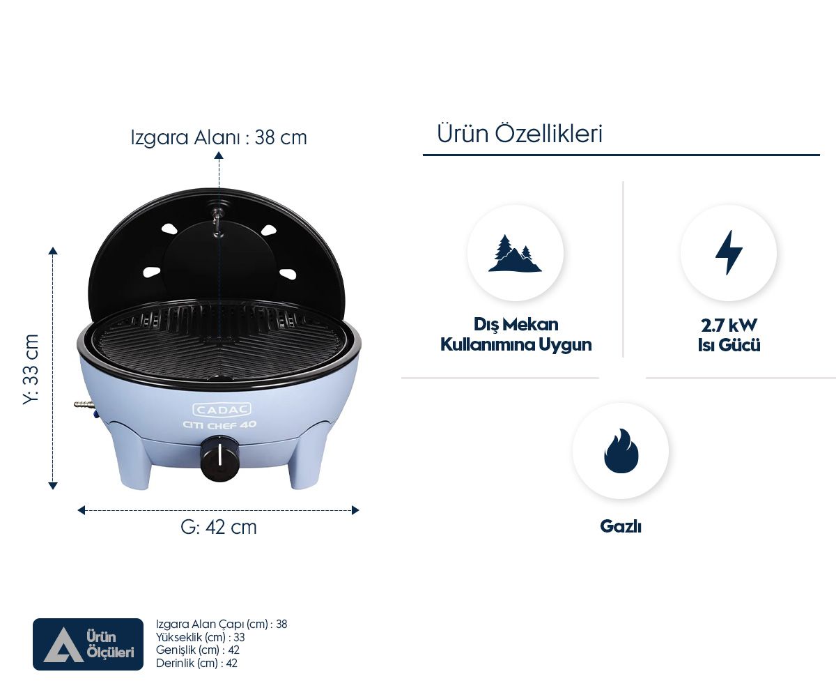 Cadac Citi Chef 40 Barbekü - Mavi Lifestyle