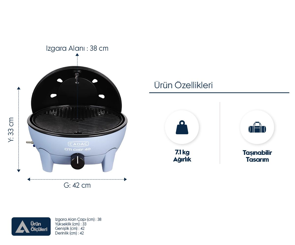 Cadac Citi Chef 40 Barbekü - Mavi Lifestyle