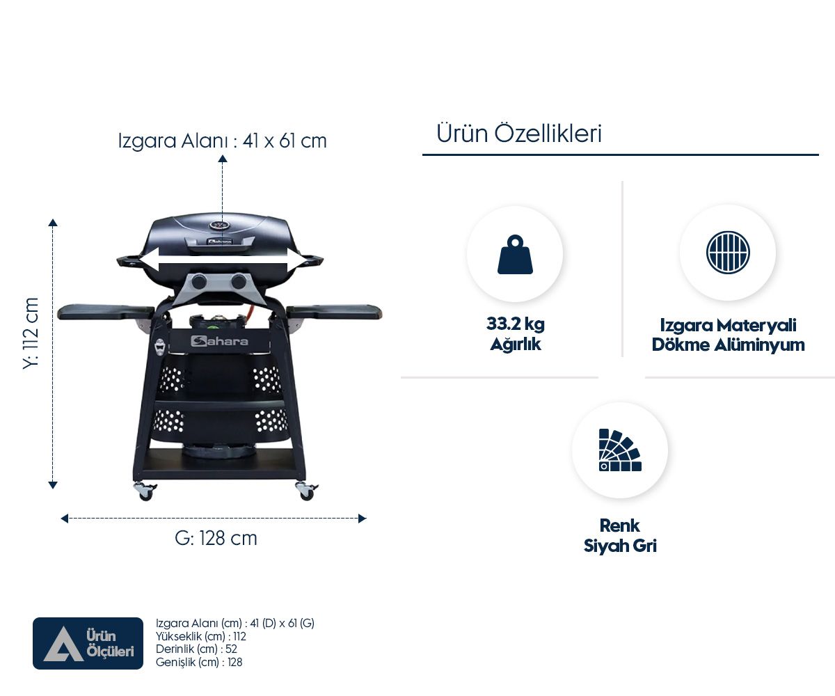 Aygaz Storm 2B Klasik Barbekü - Siyah