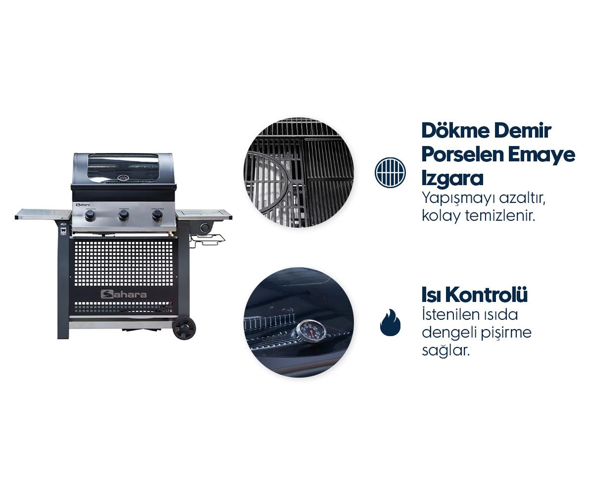 SAH BARBEKÜ-S375, METALİK
