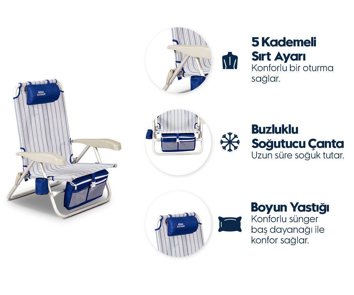 Aygaz Plaj Sandalyesi Beach Star - Mavi