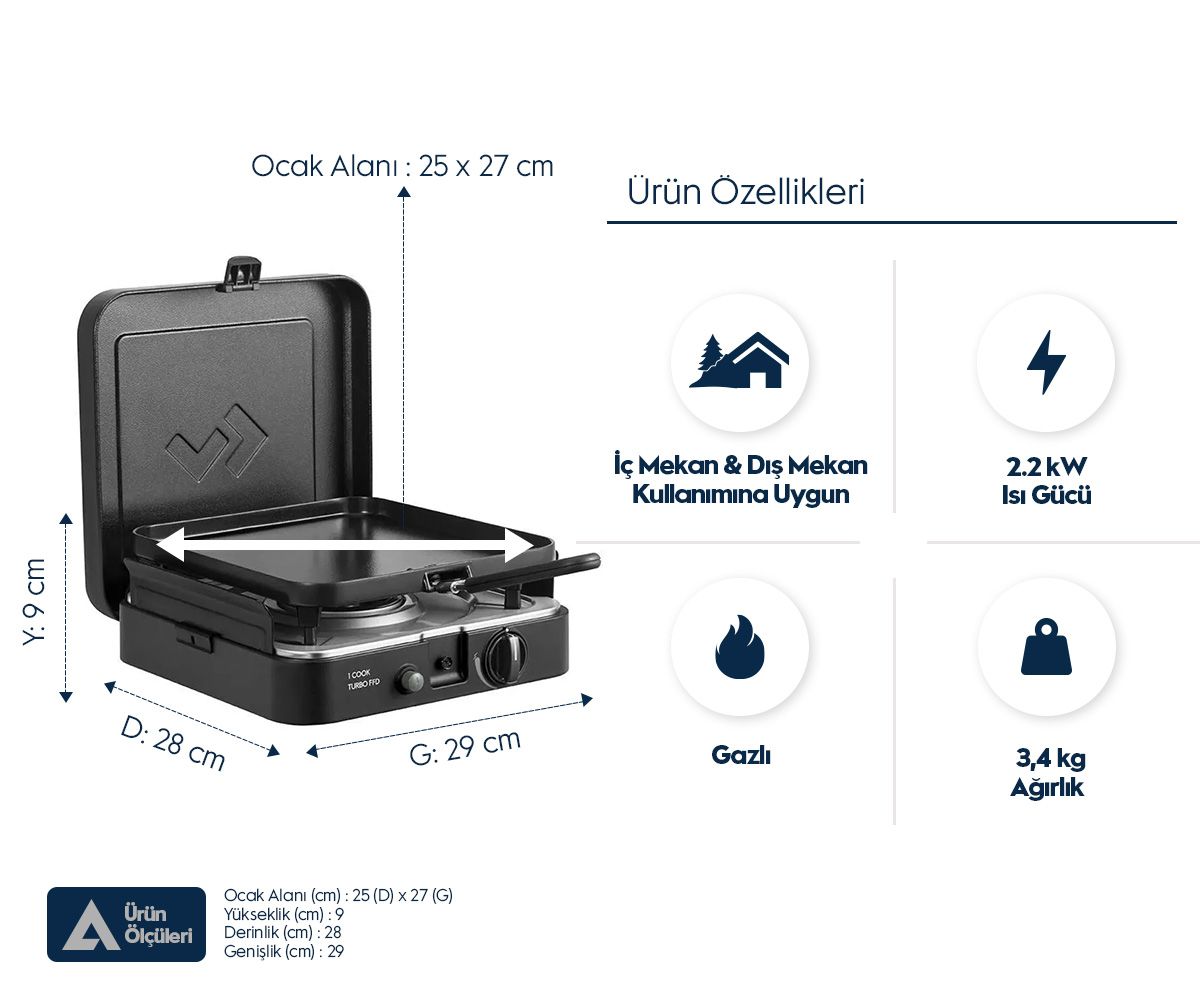 Cadac 1 Cook Turbo FFD Barbekü Düz Izgara Plakası