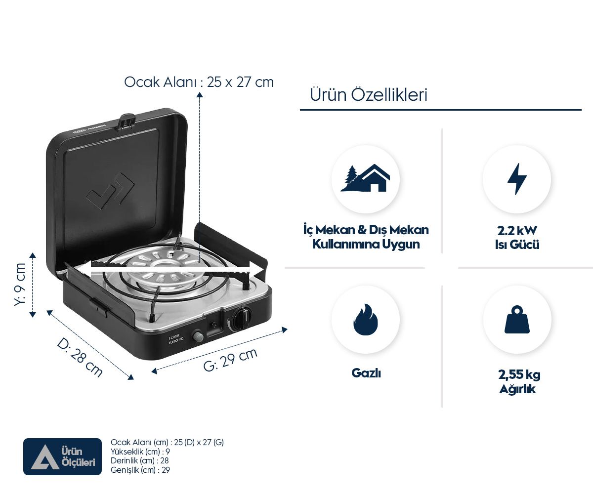 Cadac 1 Cook Turbo FFD Kamp Ocağı