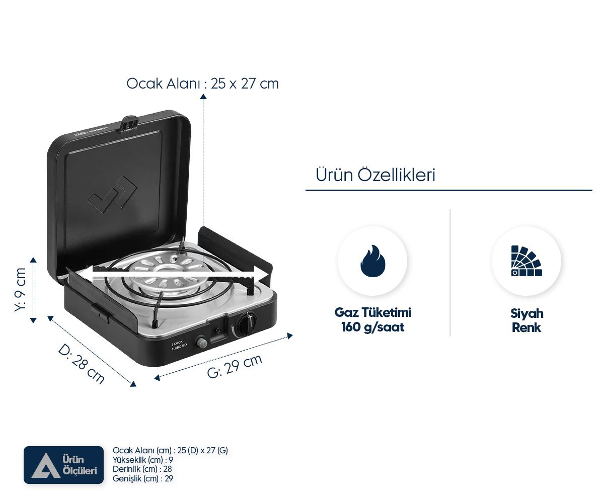 Cadac 1 Cook Turbo FFD Kamp Ocağı