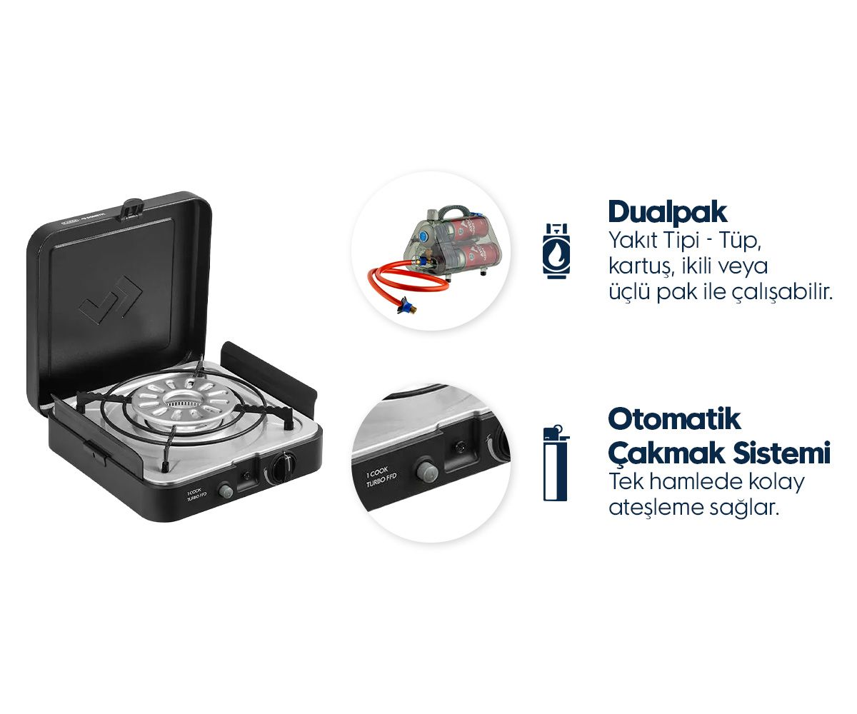 Cadac 1 Cook Turbo FFD Kamp Ocağı
