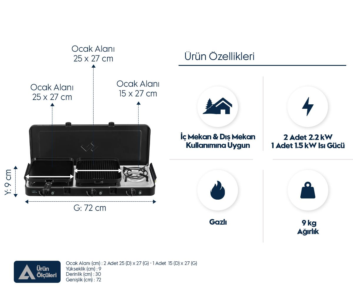 Cadac 3 Cook Turbo Deluxe FFD Barbekü