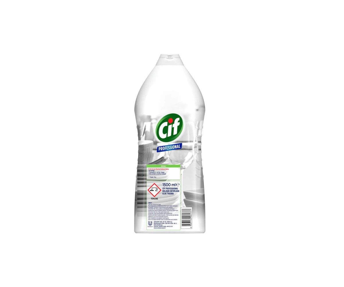 Cif Profesyonel Bulaşık Deterjanı Elde Yıkama Yağ Leke Çıkarıcı 1500 ml