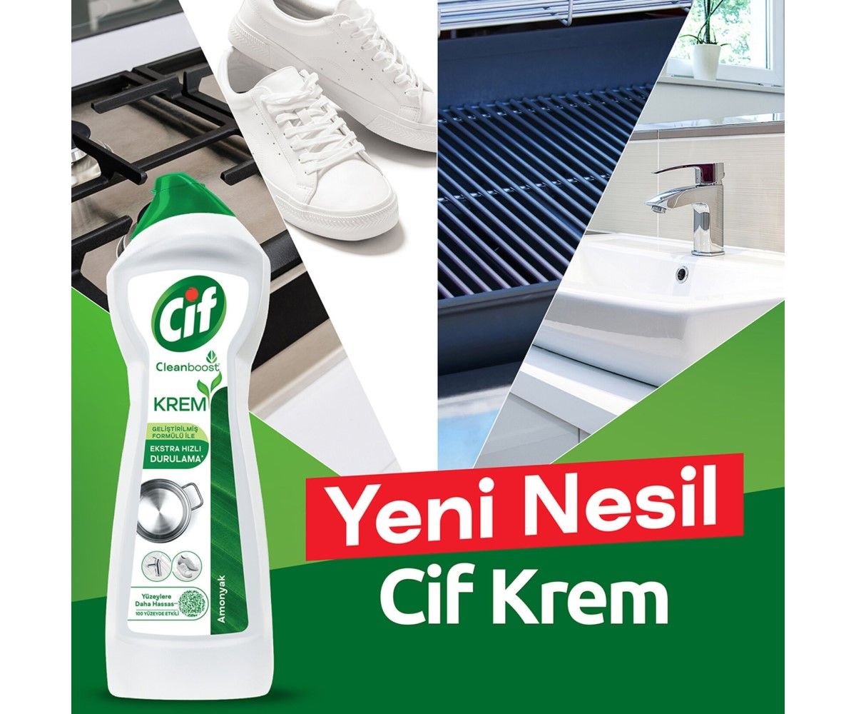 Cif Krem Yeni Nesil Yüzey Temizleyici Amonyak 750 Ml