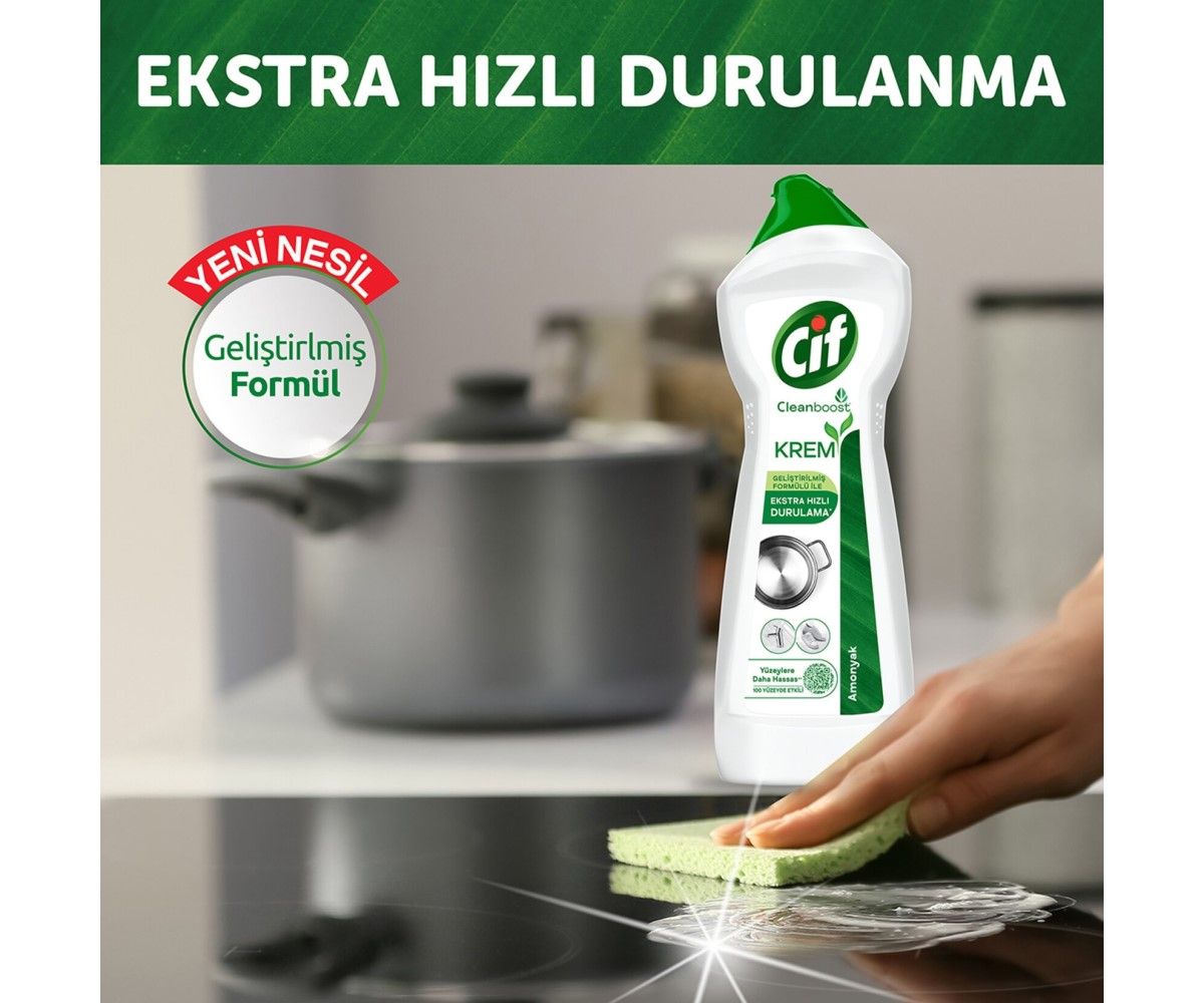 Cif Krem Yeni Nesil Yüzey Temizleyici Amonyak 750 Ml