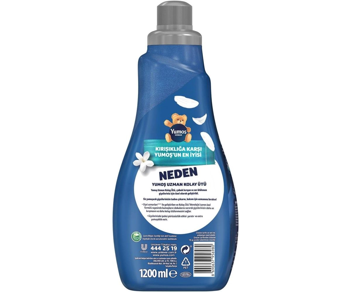 Yumoş Uzman Konsantre Çamaşır Yumuşatıcısı Kırışıklık Karşıtı 1200 ml